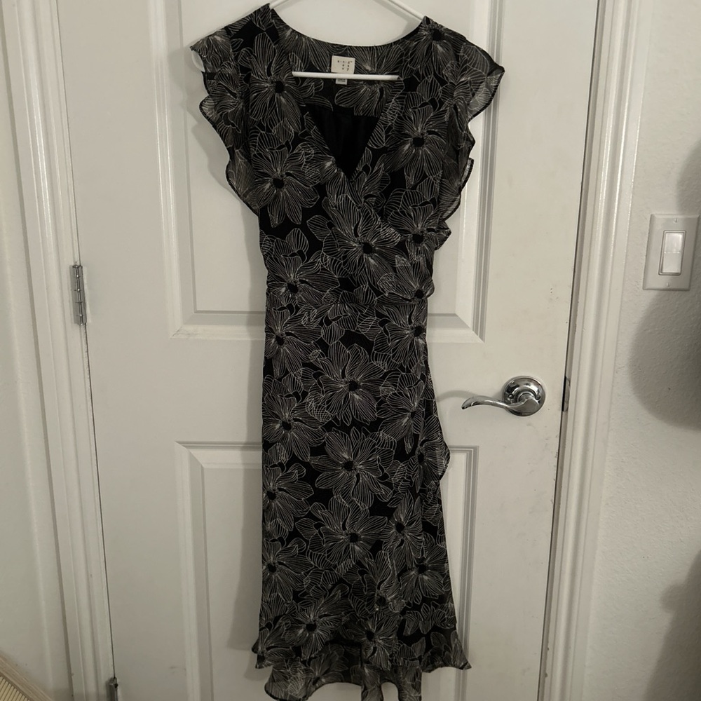 Floral Black and White Dress a new day
